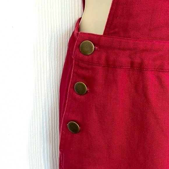 Forever 21 - Burgundy Cotton Adjustable Straps Overalls Size Small - Picture 7 of 13